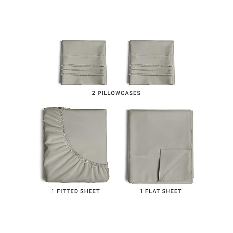 Ensemble de draps en microfibre D00001, 4 pièces